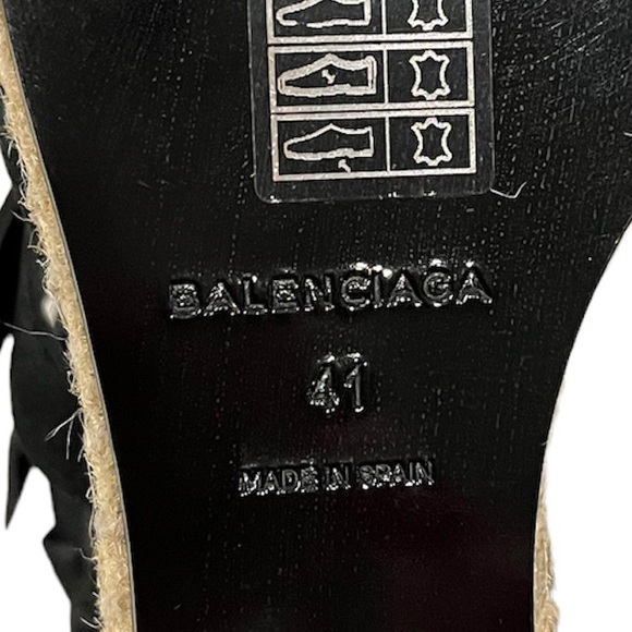 NEW! Balenciaga Suede Espadrilles Wedge Sandals size 41 Black /box not included - Picture 9 of 12